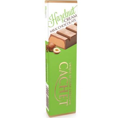 Baton de ciocolata cu lapte si crema de alune, 75 g, Cachet