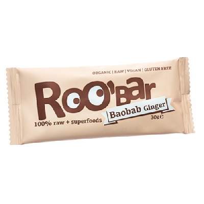 Baton cu baobab si ghimbir, raw  30 gr, Roobar