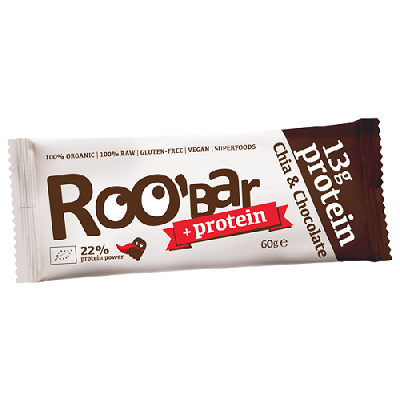 Baton Raw cu Chia si Ciocolata Raw, 60 gr, Roobar