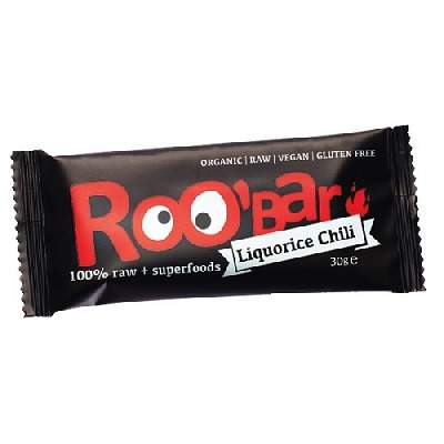 Baton Raw Bio cu Chilli si Lemn Dulce, 30gr, Roobar