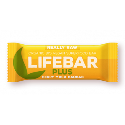 Baton Raw cu maca si baobab Bio, 47 g, Lifebar