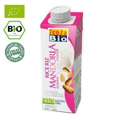 Bautura vegetala din orez cu migdale Isola Bio, 250 ml, AbaFoods