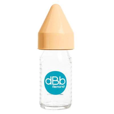 Biberon din sticla cu tetina din cauciuc NN Caramel, 110 ml, 120002, dBb Remond