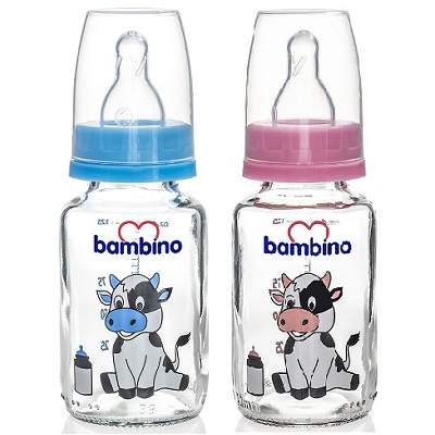 Biberon Sticla Imprimat, +0luni, 125ml, T013, Bambino