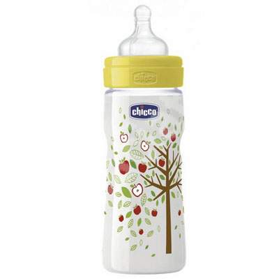 Biberon tetina silicon flux rapid Well Being PP Romantic, +4 luni, 330 ml, 70770.80-7, Chicco