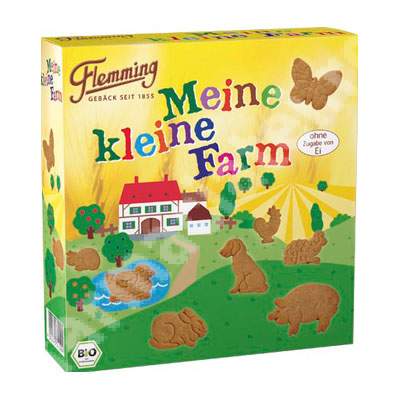 Biscuiti Bio din faina integrala de grau spelat fara ou Flemming Farm, 125 g, Haus Rabenhorst