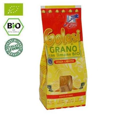 Biscuiti Bio din grau cu lamaie Golosi, 250 g, La Finestra Sul Cielo