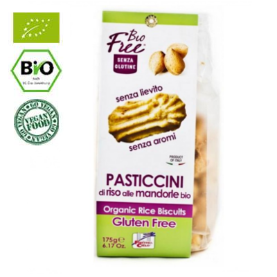 Biscuiti bio din orez cu migdale, 175 g, La Finestra Sul Cielo