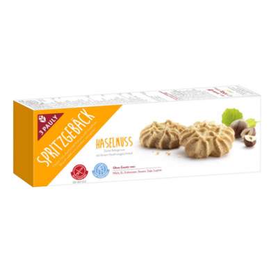 Biscuiti cu alune de padure fara gluten 3 Pauly, 100 g, Haus Rabenhorst