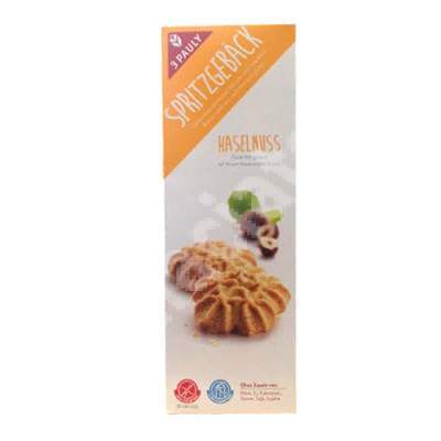 Biscuiti cu alune de padure fara gluten, 3 Pauly, 100 gr, Haus Rabenhorst