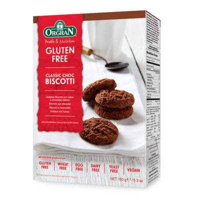 Biscuiti cu ciocolata clasici, 150 g, Orgran