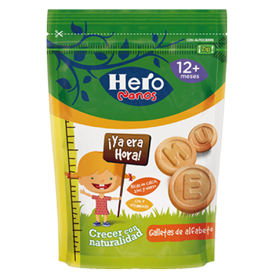 Biscuiti cu lapte alfabet, 12 luni, Hero Baby