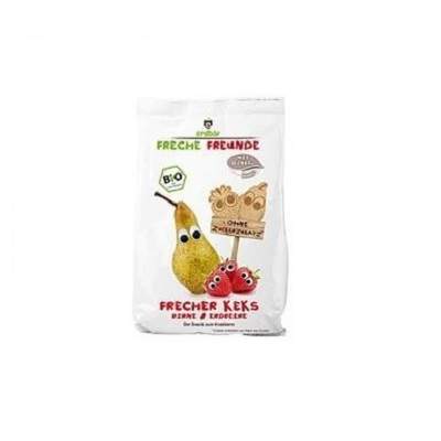 Biscuiti din spelta cu pere si capsuni, 001530, 125 g, Freche Freunde