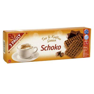 Biscuiti pentru ceai si cafea cu ciocolata fara gluten si lactoza 3 Pauly, 125 g, Haus Rabenhorst