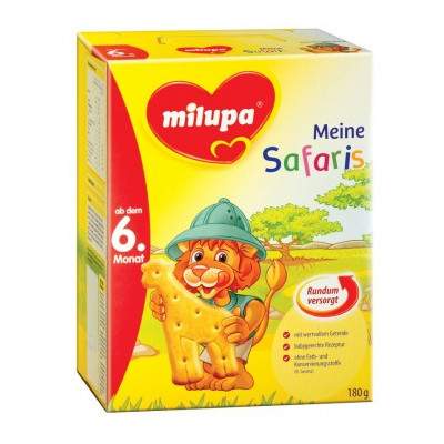 Biscuiti Safaris, Gr. +6 luni, 180 g, Milupa