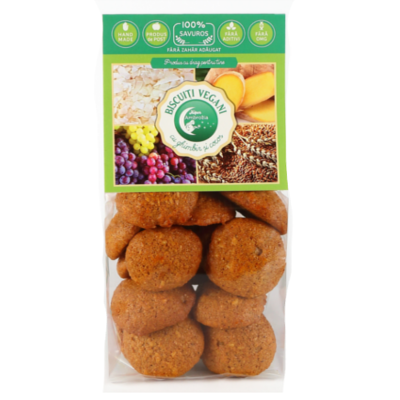 Biscuiti vegani cu ghimbir si cocos, 150 g, Hiper Ambrozia