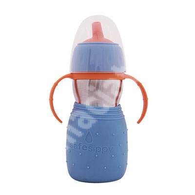 Cana 2in1 albastru Safe Sippy 2, 330 ml, KB204, Kid Basix