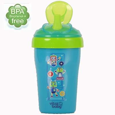 Cana cu pai, Todler Straw, +15 luni, 280 ml, 443069, Vital Baby