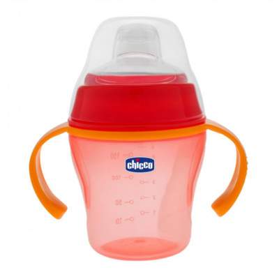 Canuta cu manere rosie, +6 luni, 200 ml, 06823-7, Chicco