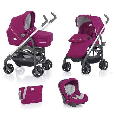 Carucior Zippy System Pro Magenta + baza auto Huggy, 0-3 ani, Inglesina