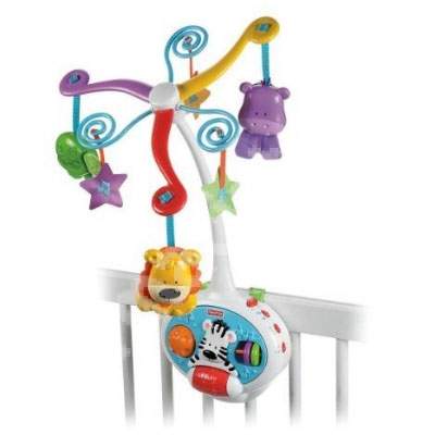 Carusel muzical cu activitati 2in1 Zebra, V4436, Fisher Price