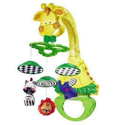 Carusel muzical cu oglinda Link A Doos Giraffe, 5776, Fisher Price