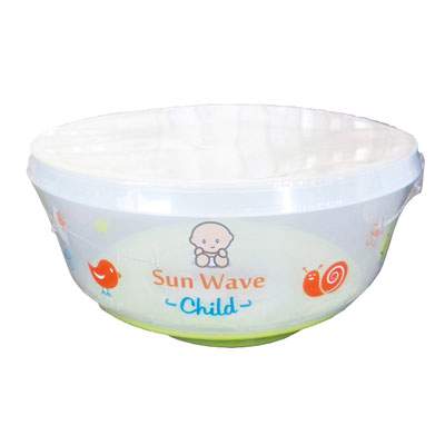 Castron cu baza antiderapare cu capac, Sun Wave Child