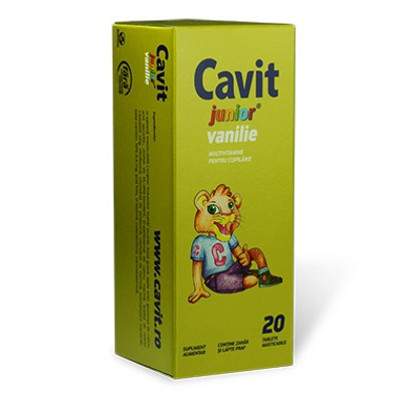 Cavit Junior vanilie, 20 tablete, Biofarm