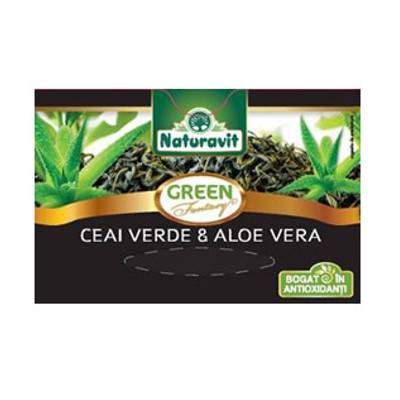 Ceai verde cu aloe vera, 15 plicuri, Naturavit