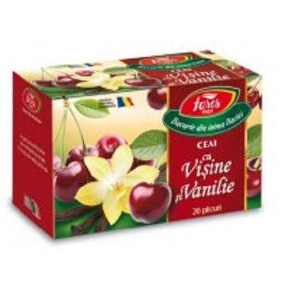 Ceai visine si vanilie Aromafruct, 20 plicuri, Fares