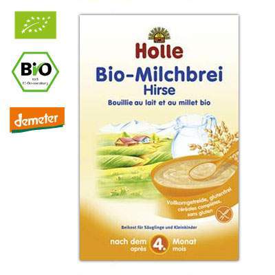 Cereale Bio cu lapte si mei, +4 luni, 250 g, Holle Baby Food