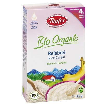 Cereale cu orez si banane, +4 luni, 175g, Topfer