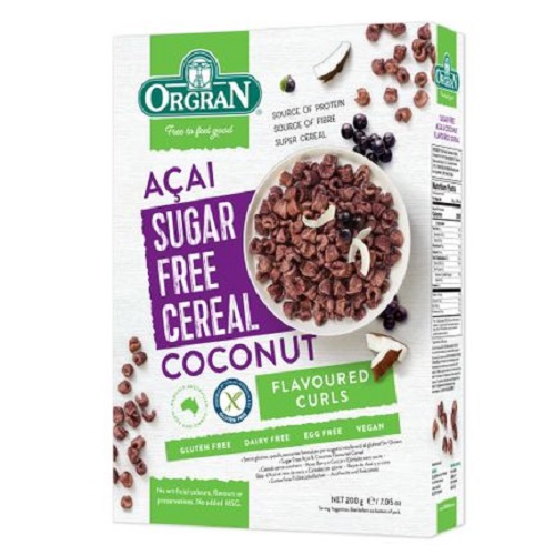 Cereale fara gluten cu acai si cocos, 200 g, Orgran