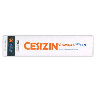 Cesizin, Vitamina C 1000 +Zn, 20 comprimate efervescente, Hyllan