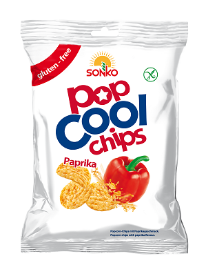 Chips din porumb, cu paprica, fara gluten, 60g, PopCool