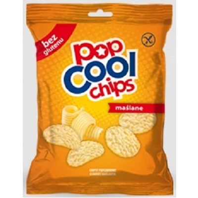 Chips din porumb, cu unt, fara gluten, 50 g, Popcool