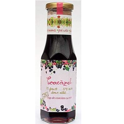 Coacazel Sirop coacaz negru in miere Eco de salcam, 230 ml, Prisaca Transilvania