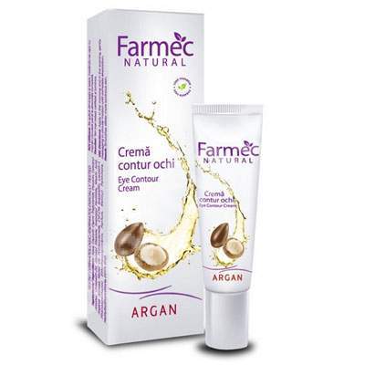 Creama contur pentru ochi, cu argan, 15 ml, 2600, Farmec Natural