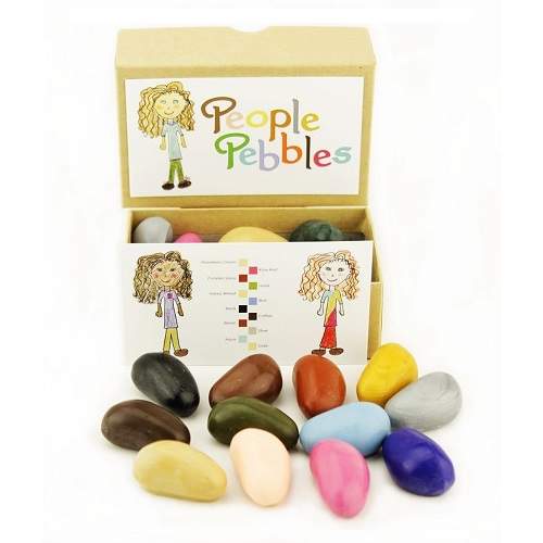 Creioane cerate de colorat People Pebbles, 12 buc, Crayon Rocks