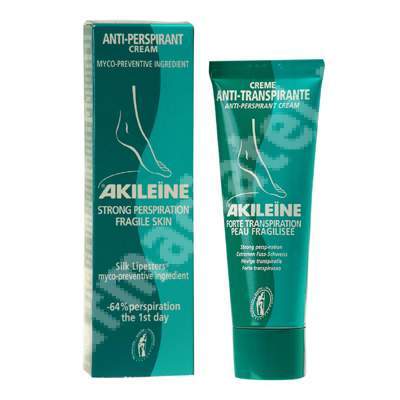 Crema antiperspiranta activa Akileine, 50 ml, Asepta