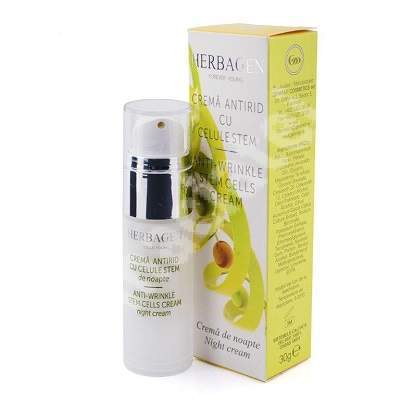 Crema antirid de noapte, cu celule stem, 30 g, Herbagen