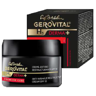 Crema antirid restructuranta, Gerovital H3 Derma+ Premium Care, 50ml, Farmec