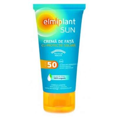 Crema de fata cu protectie solara SPF50+, 50ml, Elmiplant