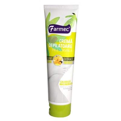 Crema depilatoare cu extract de vanilie pentru piele sensibila, 150 ml, Farmec