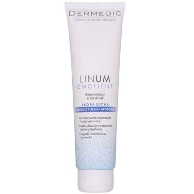 Crema regeneranta pentru maini Linum Emolient, 100g, Dermedic