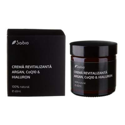 Crema revitalizanta pentru barbati cu Argan, CoQ10 si Hialuron, 60 ml, Sabio