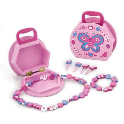 Cutie bijuterii din lemn Butterfly, NC0572, New Classic Toys