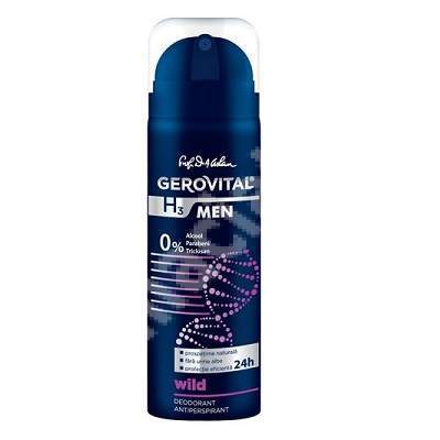 Deodorant antiperspirant, Men Wild, 40 ml, H3 37140, Gerovital Farmec