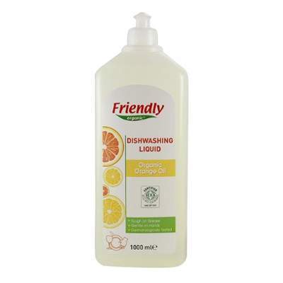 Detergent manual Organic lichid de vase cu ulei de portocale, 500 ml, Friendy Organic