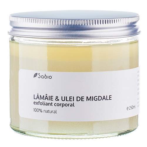 Exfoliant corporal cu lamaie si ulei de migdale, 250 ml, Sabio